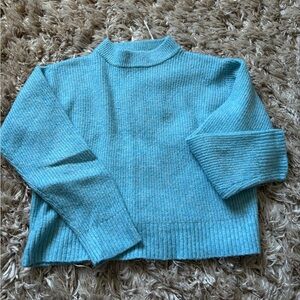 Zara Light Blue Mock Neck Sweater